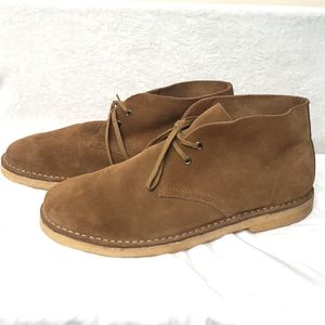Land's End Mens Classic Suede Ankle Boots Sz-12 Caramel Tan